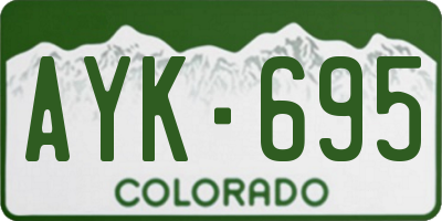 CO license plate AYK695