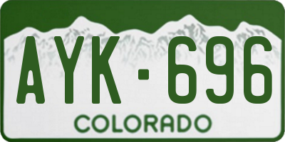 CO license plate AYK696