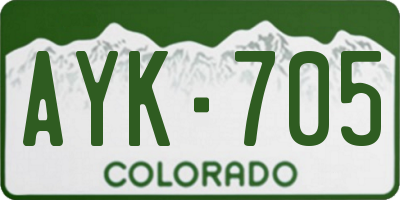 CO license plate AYK705