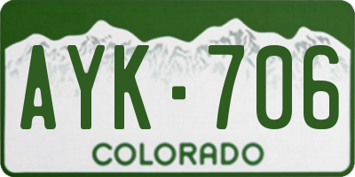 CO license plate AYK706