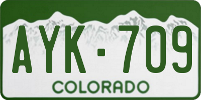 CO license plate AYK709