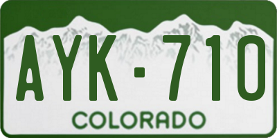 CO license plate AYK710