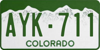 CO license plate AYK711