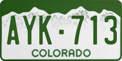 CO license plate AYK713