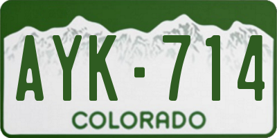 CO license plate AYK714