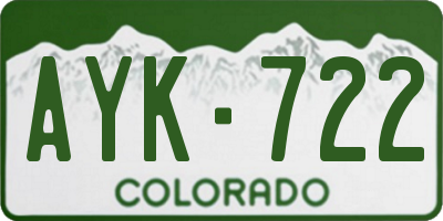 CO license plate AYK722