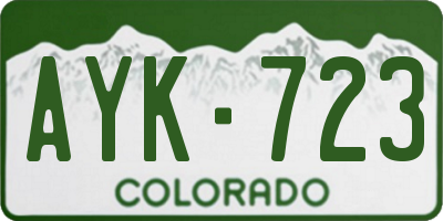 CO license plate AYK723