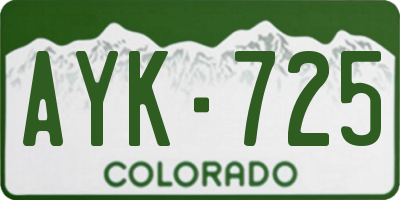 CO license plate AYK725