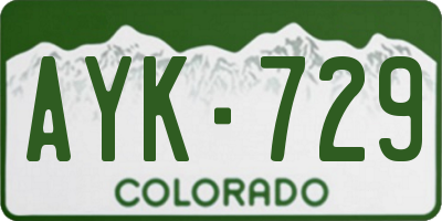 CO license plate AYK729