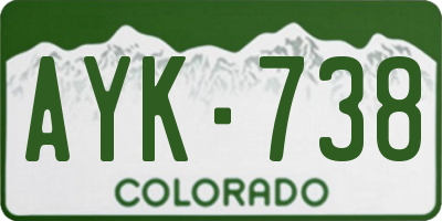 CO license plate AYK738