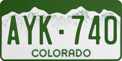 CO license plate AYK740