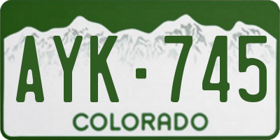 CO license plate AYK745