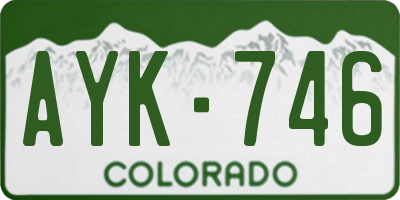 CO license plate AYK746