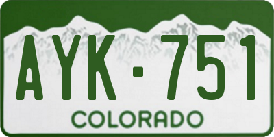 CO license plate AYK751