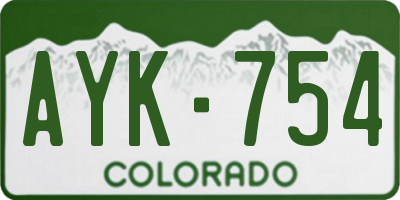 CO license plate AYK754