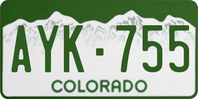 CO license plate AYK755
