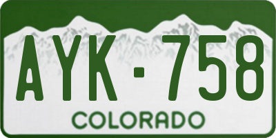 CO license plate AYK758
