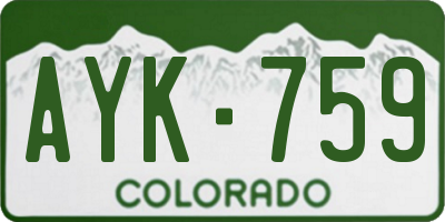 CO license plate AYK759