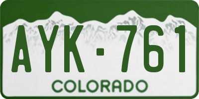 CO license plate AYK761