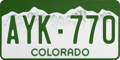 CO license plate AYK770