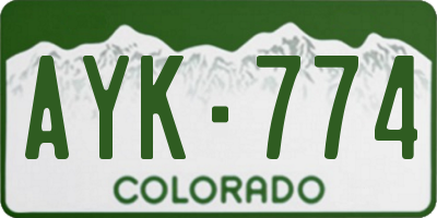 CO license plate AYK774