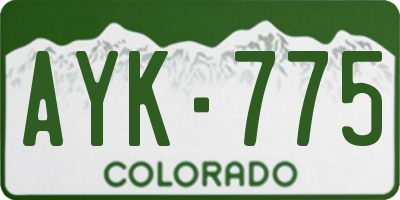 CO license plate AYK775