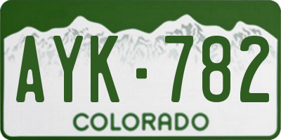 CO license plate AYK782