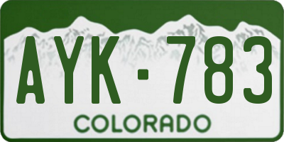 CO license plate AYK783