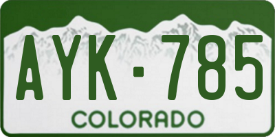 CO license plate AYK785