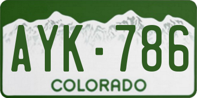 CO license plate AYK786