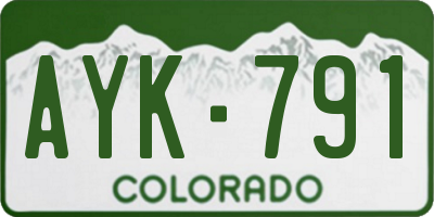 CO license plate AYK791
