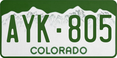 CO license plate AYK805