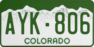 CO license plate AYK806
