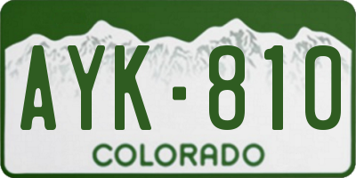 CO license plate AYK810