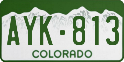 CO license plate AYK813