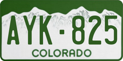 CO license plate AYK825