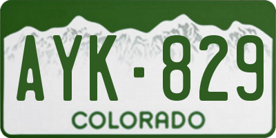 CO license plate AYK829