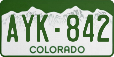 CO license plate AYK842