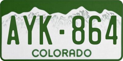 CO license plate AYK864