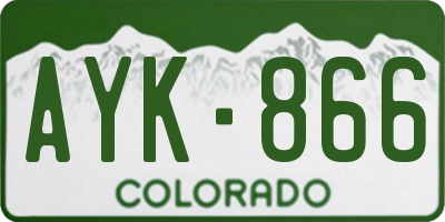 CO license plate AYK866