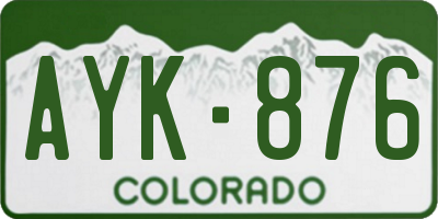 CO license plate AYK876