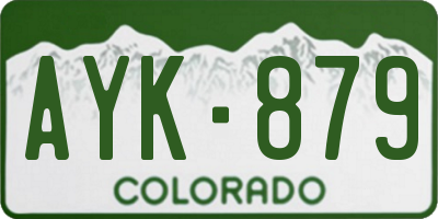 CO license plate AYK879