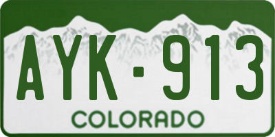 CO license plate AYK913