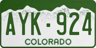 CO license plate AYK924