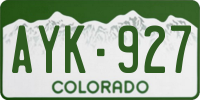 CO license plate AYK927