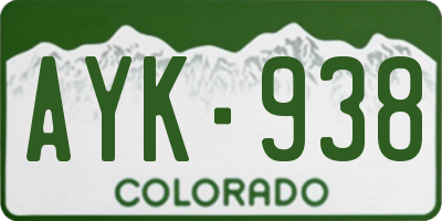 CO license plate AYK938