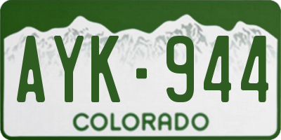 CO license plate AYK944