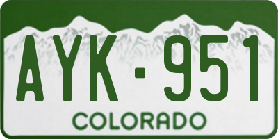 CO license plate AYK951