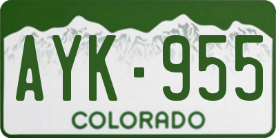 CO license plate AYK955