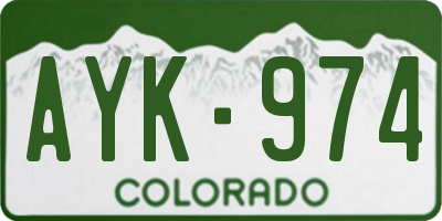 CO license plate AYK974